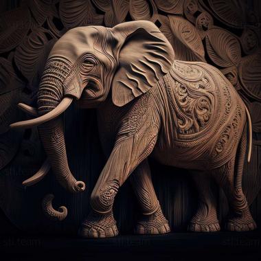 3D модель Відома тварина слон Батир (STL)
